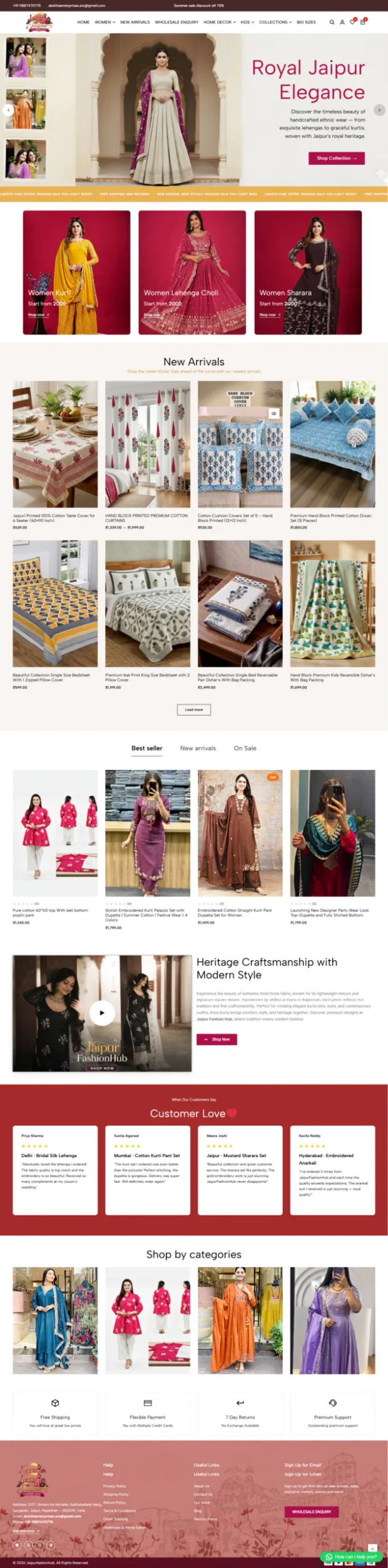 Fashion eCommerce - Shopify Development by D3Logics