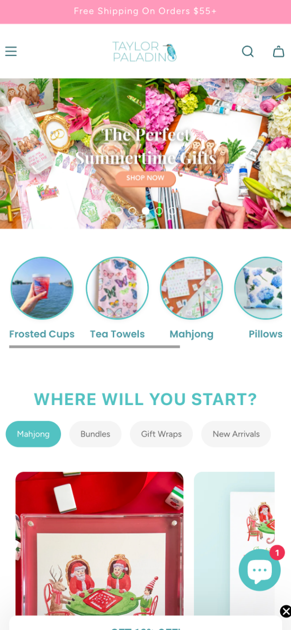 Taylor Paladino Shopify mobile store design