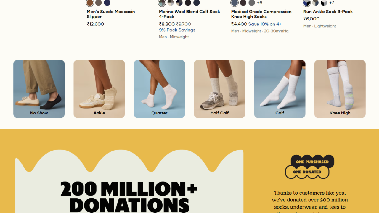 Bombas. Socks Underwear T Shirts Slippers designed for comfort quality and impact